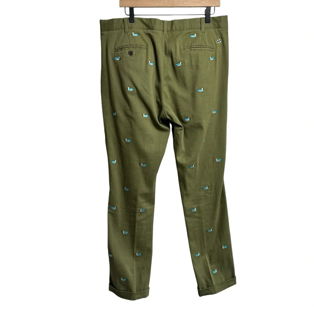Castaway Nantucket Island Mens Size 35 Pants Chinos Mallard Duck Cotton Trousers